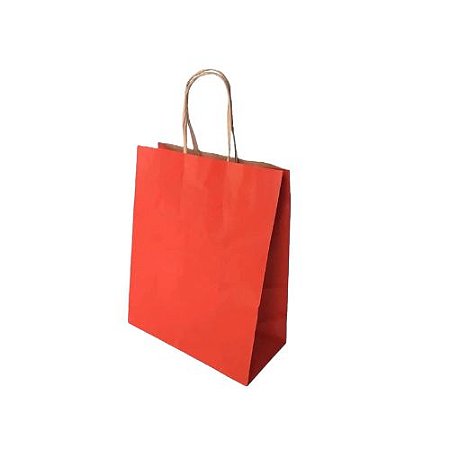 10 SACOLA PP KRAFT VERMELHO 9,5 X 7,5 X 14,5 (LC)  - REF:5031