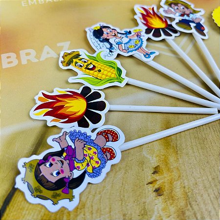 10 Palito Tag Decorativo Arraial Festa Junina  61.8  ( Nc Toys Palito  ) FESTA JUNINA 2025