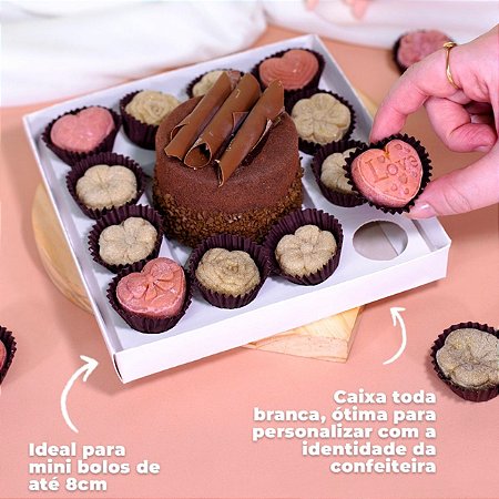 5 CAIXA PARTY BOX - BENTÔ + 12 DOCES BRANCA  ID5244