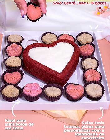5 CAIXA PARTY BOX - BENTÔ + 16 DOCES  BRANCA ID5245