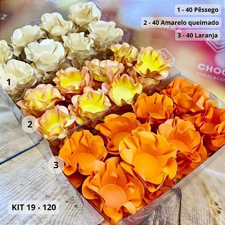 KIT 120 Forminhas Para Doces Finos PESSEGO + AM QUEIMADO +LARANJA