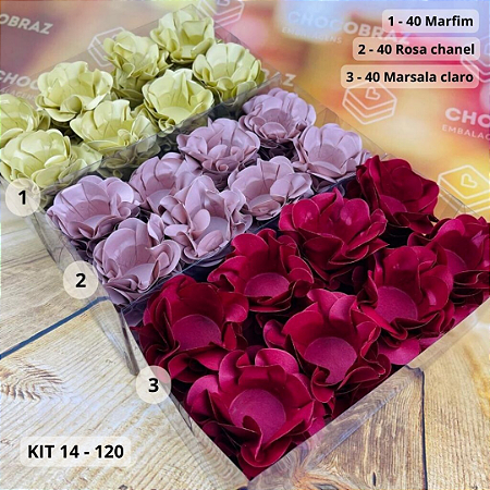 KIT 120 Forminhas Para Doces Finos MARFIM + R CHÁ + MARSALA CL