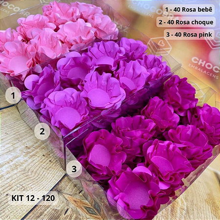 KIT 120 Forminhas Para Doces Finos R BEBE + R CHOQUE + PINK