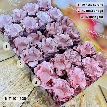 KIT 120 Forminhas Para Doces Finos R SERENO +R ANTIGO + ROSÊ GOLD