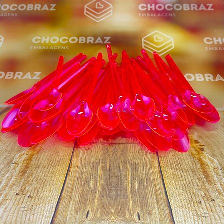 50 COLHER SOBREMESA  NEON ROSA BELLO FESTAS