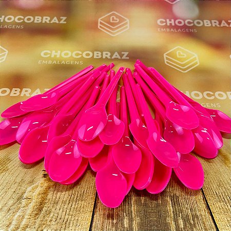50 COLHER SOBREMESA PINK BELLO FESTAS