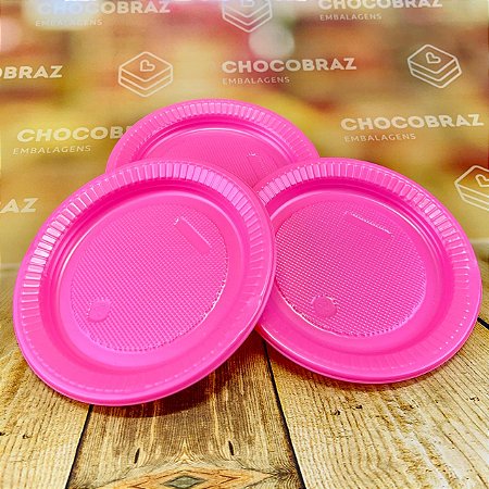 10 PRATO 15 CM RASO ROSA CHICLETE BELLO FESTAS