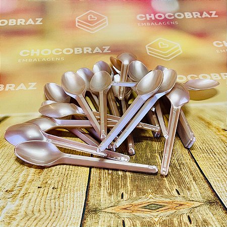 50 COLHER SOBREMESA PS ROSE GOLD BELLO FESTAS