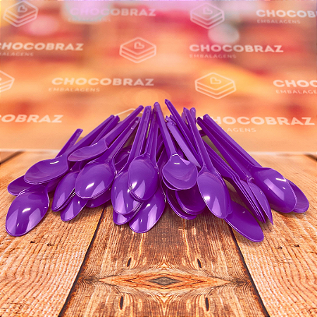 50 COLHER SOBREMESA PS ROXO BELLO FESTAS