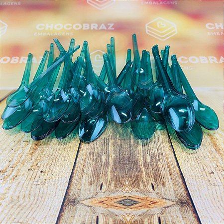 50 COLHER SOBREMESA PS NEON VERDE BELLO FESTAS