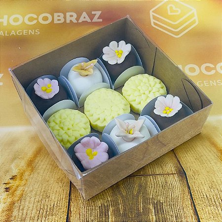 10 CAIXA COM VISOR KRAFT  (09 DOCES) 10,5 x 4 x 10,5 ID5045 (IDEIA) ESSENCIAL
