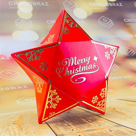 10 CAIXA LEMBRANCINHA ESTRELA - NATAL CLASSICO ID5145 (NATAL IDEIA 2024)