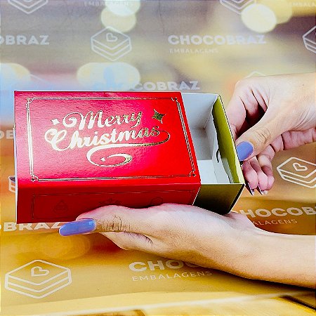10 CAIXA 06 DOCES GAVETA C/ PUXADOR  NATAL CLASSICO ID5149 (NATAL IDEIA 2024)