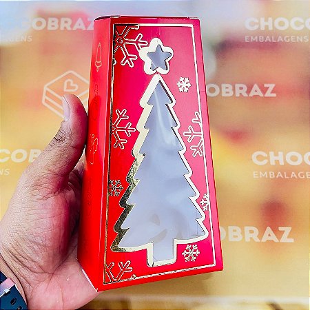 10 CAIXA P/ DOCES C/ VISOR PINHEIRO - NATAL CLASSICO ID5146 (NATAL IDEIA 2024)