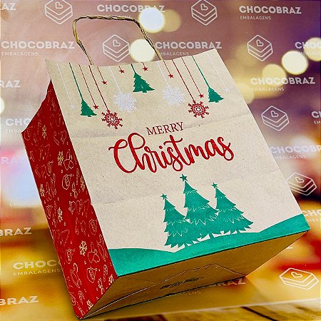 10 SACOLA  NATAL KRAFT (PPQL) - NATAL KRAFT ID5094 (NATAL IDEIA 2024)