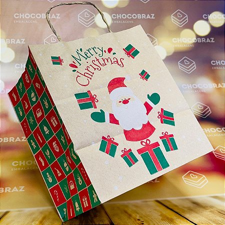 10 SACOLA NATAL (PPQL) - NATAL KRAFT NOEL ID5093 (NATAL IDEIA 2024)