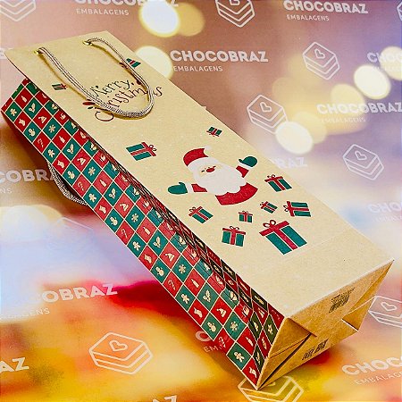 5 SACOLA P/ BEBIDA  NATAL KRAFT ID5088 (NATAL IDEIA 2024)