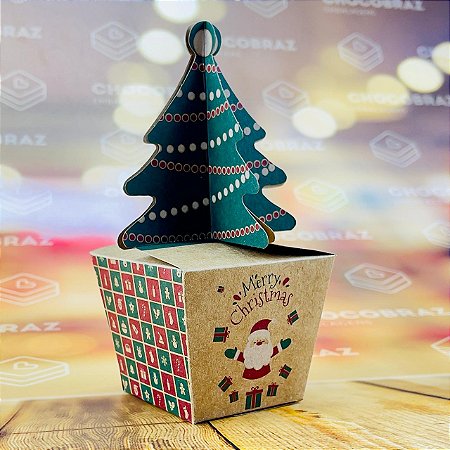 10 CAIXA P/ DOCES NATAL  POP UP ARVORE NATAL KRAFT ID5067 (NATAL IDEIA 2024)