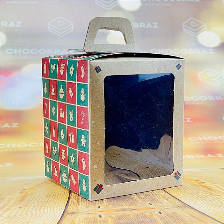 5 CAIXA MINI PANETONE C/ VISOR - NATAL KRAFT ID5079  (NATAL IDEIA 2024)
