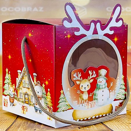 5 CAIXA MINI PANETONE C/ ALCA E VISOR - NATAL ENCANTADOID5189  (NATAL IDEIA 2024)