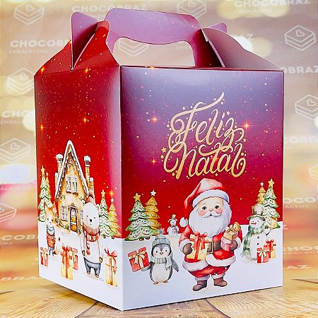 5 CAIXA PANETONE MALETA - NATAL ENCANTADO  ID5194  (NATAL IDEIA 2024)