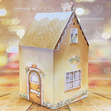 5 CAIXA PANETONE CASA - NATAL ENCANTADO ID5187  (NATAL IDEIA 2024)