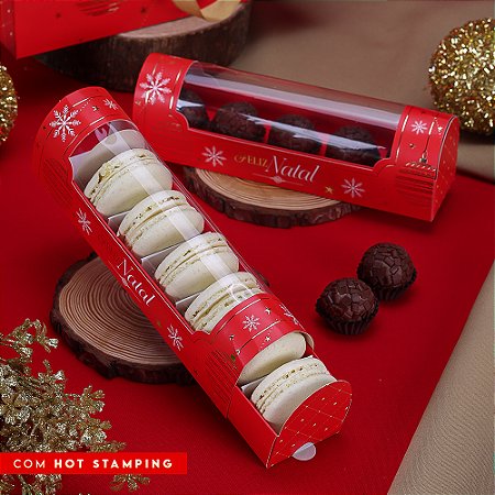 10 Caixa para 6 Macarrons ou 5 doces + 2 berço Luz 4356 (JANGO NATAL 2024)