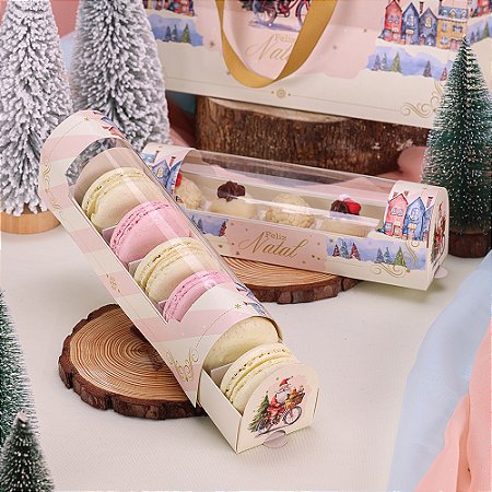 10 Caixa para 6 Macarrons ou 5 doces + 2 berço Neve 4357 (JANGO NATAL 2024)