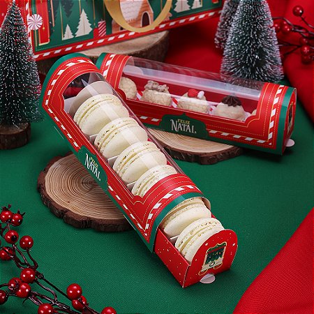 10 Caixa para 6 Macarrons ou 5 doces + 2 berço Noite Feliz 4355 (JANGO NATAL 2024)