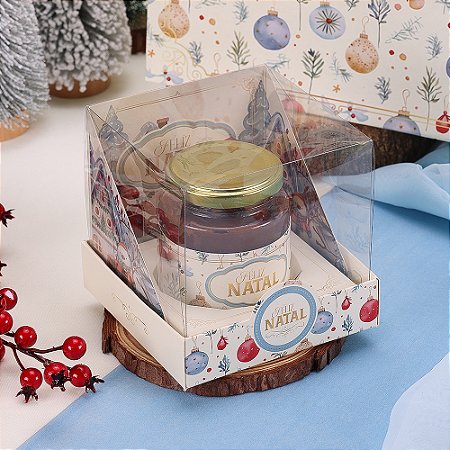 10 Caixa para Mini Panetone 100g com Tampa de Acetato Celebração 4269 (JANGO NATAL 2024)