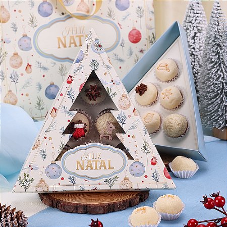 10 Caixa P/ Doces Natal Pinheirinho Com Visor Celebração 4379  (JANGO NATAL 2024)