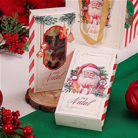 10 Caixa para Barra 150g com Visor Bom Velhinho 4297 (JANGO NATAL 2024)