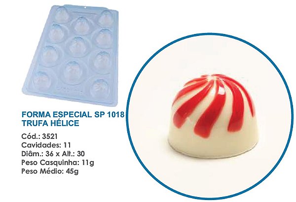 Forma Bwb Sp 1018 Trufa Hélice Silicone 3 Partes Profissional Cod-3521  (Sp Especial)