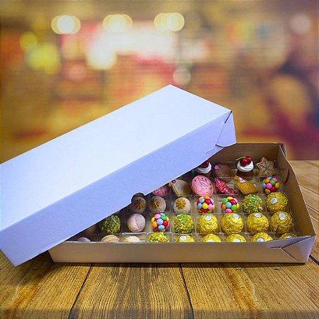 10 Caixas 50 Doces Branca sem Visor 35,5X6X18  id4832 MISTER