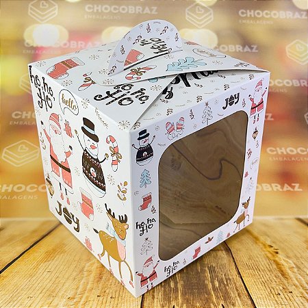 10 CAIXA PANETONE C/ VISOR 500G  RETRO BRANCA OUTLET NATAL  103468