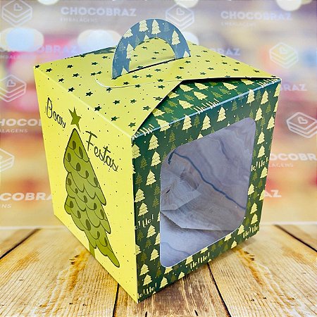 10  CAIXA PANETONE C/ VISOR 500G BOSQUE OUTLET NATAL  103276