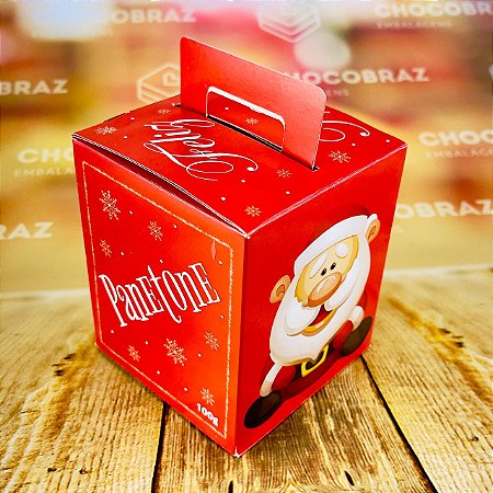 10 CAIXA MINI  PANETONE 100G  VERMELHO OUTLET NATAL 7188