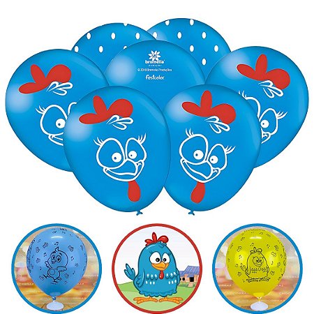 25 BALÃO BEXIGA FESTA  GALINHA PINTADINHA  n°9 FESTCOLOR