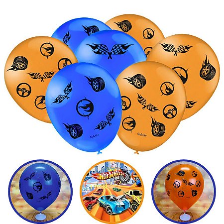 25 BALÃO BEXIGA FESTA  HOT WHEELS n°9 FESTCOLOR