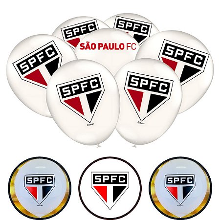25 BALÃO BEXIGA FESTA  FUTEBOL SÃO PAULO n°9 FESTCOLOR