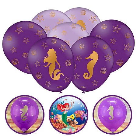 25 BALÃO BEXIGA FESTA  SEREIA n°9 FESTCOLOR