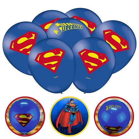 25 BALÃO BEXIGA FESTA  SUPERMAN n°9 FESTCOLOR