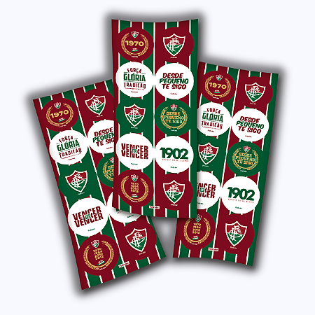 30 ADESIVO FLUMINENSE OFICIAL FUTEBOL REDONDO FESTCOLOR