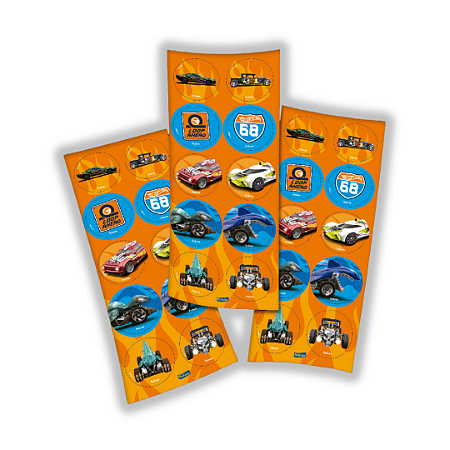 30 ADESIVO HOT WHEELS REDONDO FESTCOLOR
