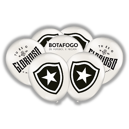25 BALÃO BEXIGA FESTA BOTAFOGO OFICIAL FUTEBOL  n°9 FESTCOLOR