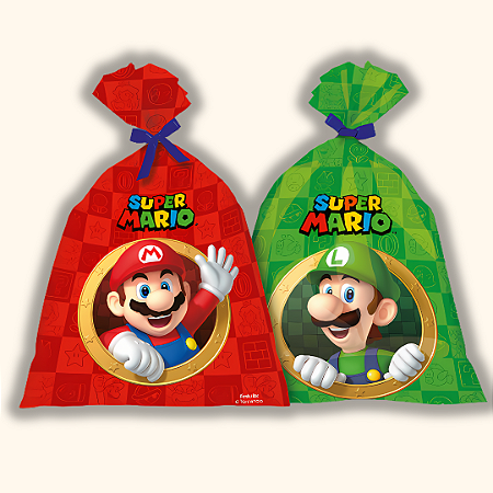 8 SACOLA SUPER MARIO BROS  LEMBRANCINHA  FESTA FESTCOLOR