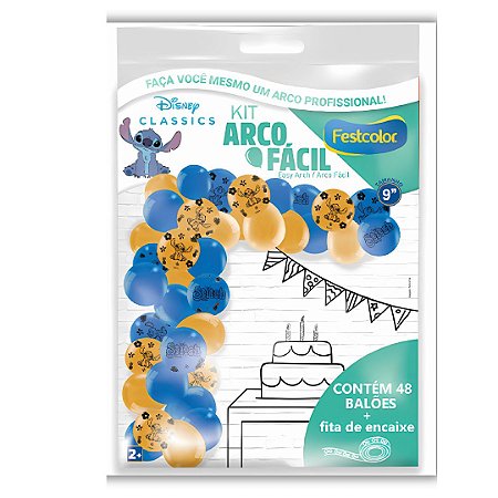 KIT ARCO FACIL DE BALOES STITCH  n°9 48 UN + 1 FITA ARCO  FESTCOLOR