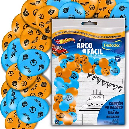 KIT ARCO FACIL DE BALOES HOT WHEELS  n°9 48 UN + 1 FITA ARCO  FESTCOLOR