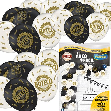 KIT ARCO FACIL DE BALOES BALOES BOTECO  n°9 48 UN + 1 FITA ARCO  FESTCOLOR