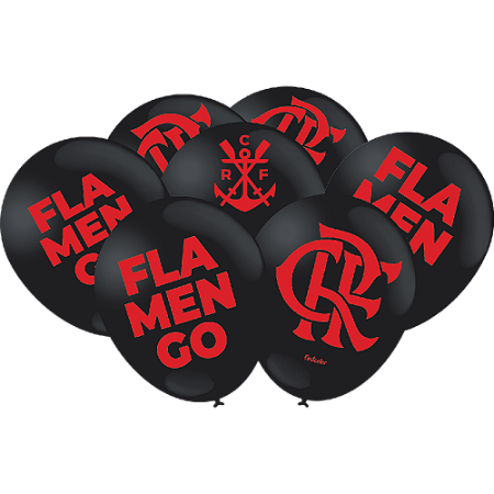 25 BALAO FUTEBOL FLAMENGO  PRETO OFICIAL n°9  FESTCOLOR